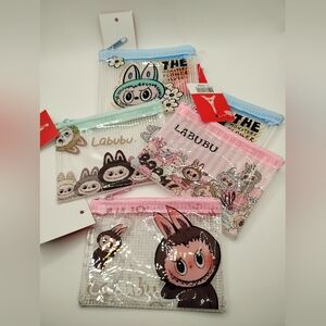 Labubu 5 Pouch Set - Pink and Blue
